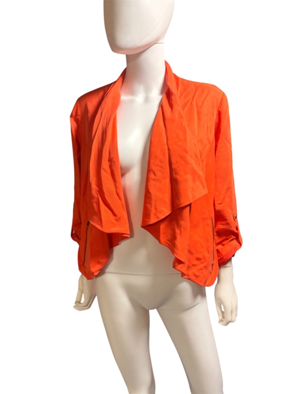 Cartonnier Orange Coral Cropped Blazer Jacket - M